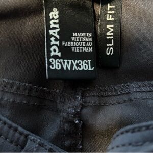 Prana Breathe Men’s Slim Fit Pants Size 36x36, charcoal gray